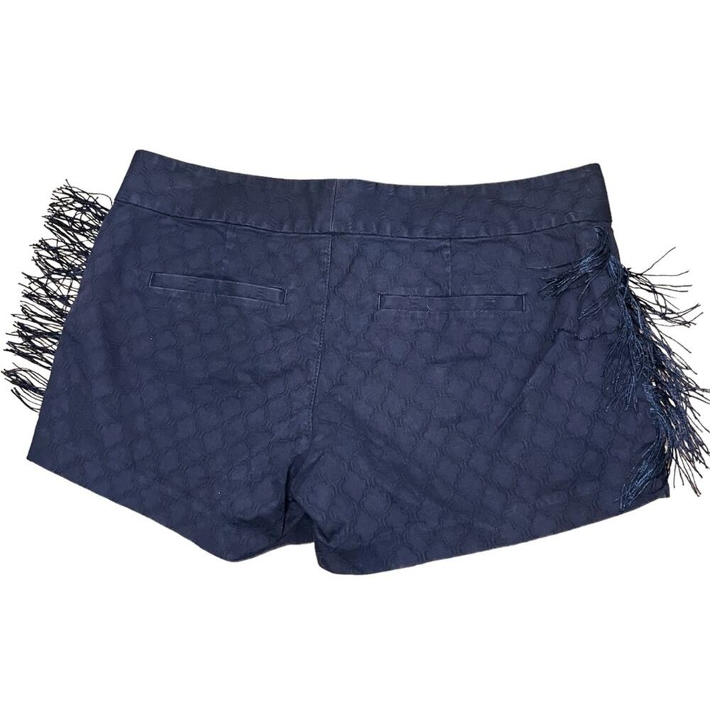 Lilly Pulitzer Dress Shorts Womens Size 6 Navy Tonal Jacquard Fringe Trim - Picture 5 of 5